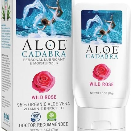 Aloe Cadabra Natural Organic Personal Lubricant and Vaginal Moisturizer, Wild Rose, 2.5 Ounce