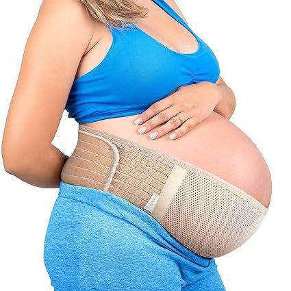 Maternity Belly Band for Pregnant Women | One Size Fits XS-XXL | Machine Washable Maternity Belt | Pregnancy Belly Support Band For Hip Back & Pelvic Pain Relief | Fits Every Body (Beige)